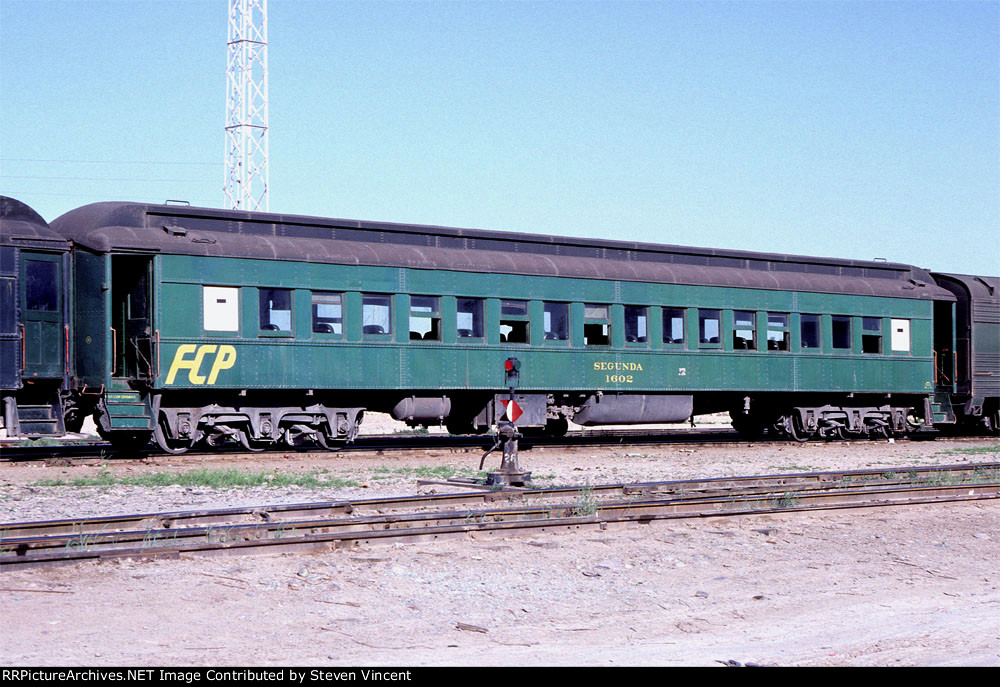 Ferrocarril del Pacifico 2nd class coach FCP #1602 in SBC train.